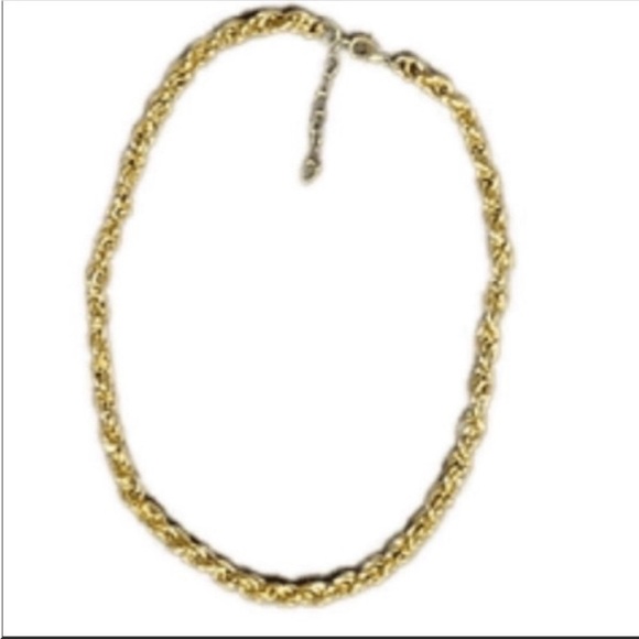 NWOT gold rope chain choker necklace. Length is 16 inches plus a 2 inch extender - Picture 1 of 2
